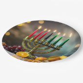 KWANZAA - KINARA -  PAPPTELLER (Schrägansicht)