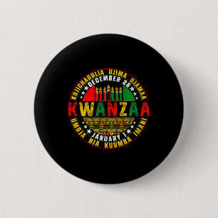 Kwanzaa Kinara Principles Candles Pan Button