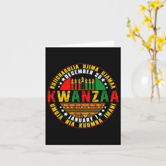 Kwanzaa Kinara Principles Candles Pan Karte (Gelbe Blume)