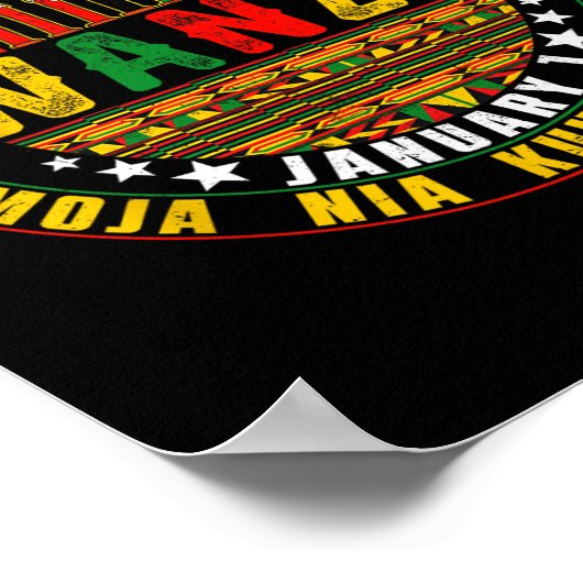 Kwanzaa Kinara Principles Candles Pan Poster (Ecke)