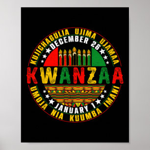 Kwanzaa Kinara Principles Candles Pan Poster