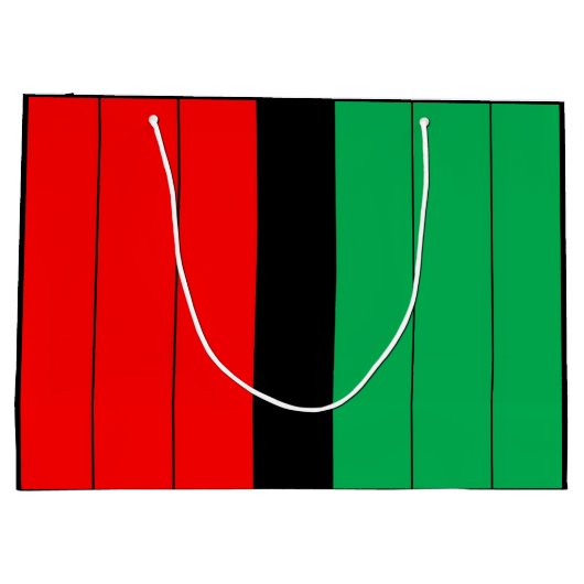 Kwanzaa Kinara Red Black Green Stripes Pattern Große Geschenktüte (Rückseite)