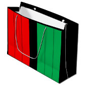 Kwanzaa Kinara Red Black Green Stripes Pattern Große Geschenktüte (Vorderseite Schrägansicht)