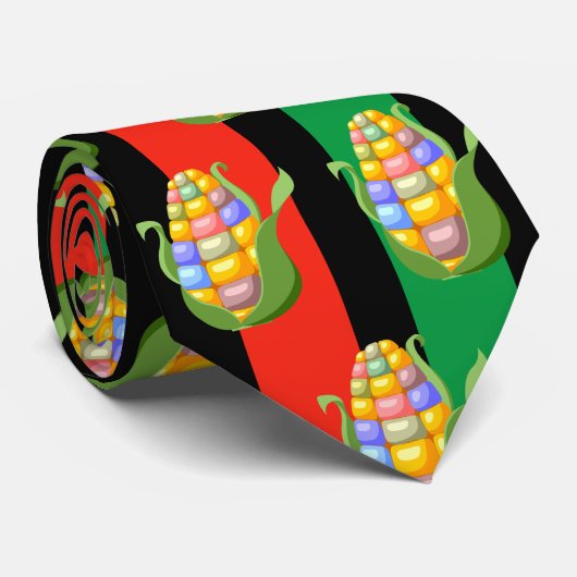 Kwanzaa Krawatte Rot-grüner Kornmuster (Gerollt)