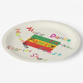 Kwanzaa-Kreationen Karamu PapierTeller (Schrägansicht)