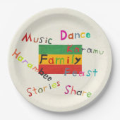 Kwanzaa-Kreationen Karamu PapierTeller (Vorderseite)