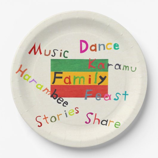 Kwanzaa-Kreationen Karamu PapierTeller (Vorderseite)