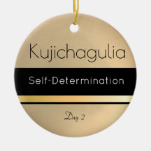 Kwanzaa Kujichagulia Gold Schwarz-weißer Tag 2