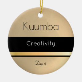 Kwanzaa Kuumba Gold Schwarz-weißer Tag 6 Keramik Ornament