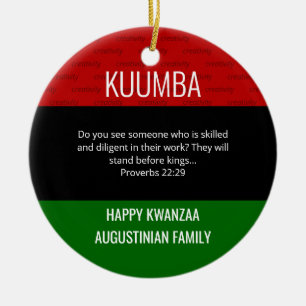 Kwanzaa KUUMBA Keramik Ornament