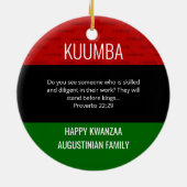 Kwanzaa KUUMBA Keramik Ornament (Hinten)