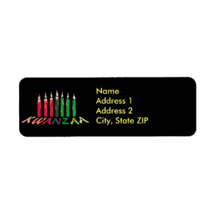 Kwanzaa leuchtet Adressen-Etiketten durch