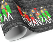 Kwanzaa Lit Kinara Kerzen mit afrikanischen Tänzer Geschenkpapier (Rolleneckpunkt)