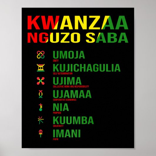 Kwanzaa - Nguzo Saba - Die sieben Prinzipien des D Poster (Vorne)