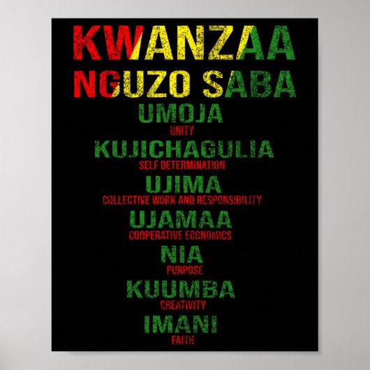 Kwanzaa - Nguzo Saba Die sieben Prinzipien stören Poster (Vorne)