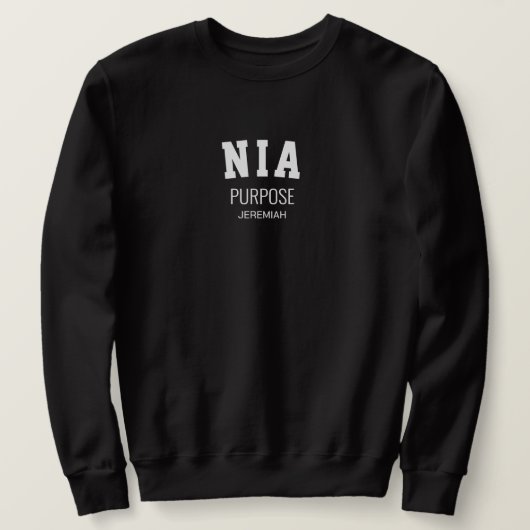 Kwanzaa NIA Personalisiert Sweatshirt (Design vorne)