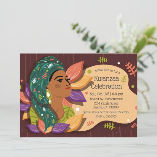 Kwanzaa Party Celebration Einladung (Stehend Vorderseite)