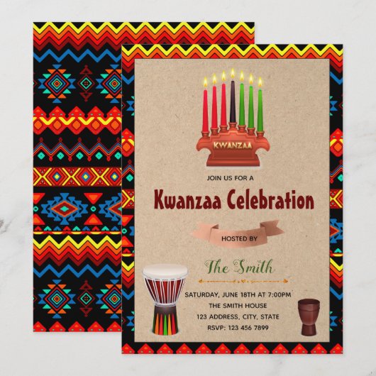 Kwanzaa-Party Einladung (Vorne/Hinten)