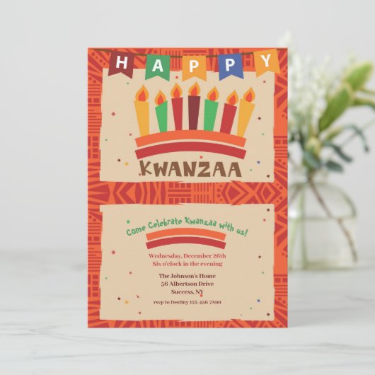 Kwanzaa Party Einladung (Stehend Vorderseite)