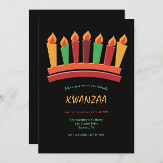 Kwanzaa Party Einladungen (Vorne/Hinten)