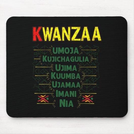 Kwanzaa Principles feiert Afrikanisch Amerikanisch Mousepad (Vorne)
