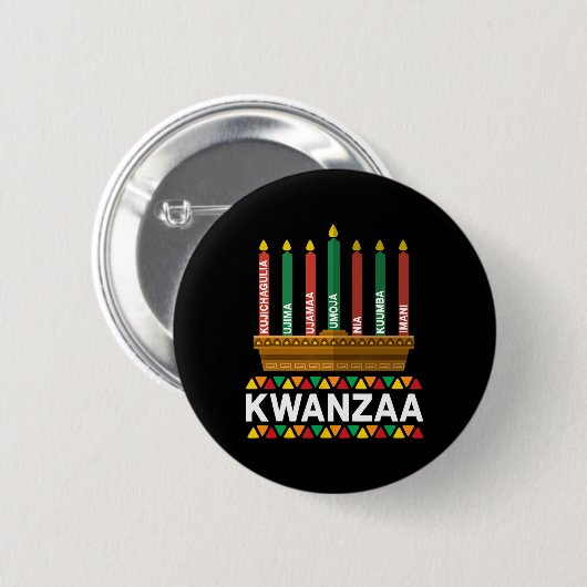 Kwanzaa Principles Kwanzaa Candles Kinara Pan Afri Button (Vorne & Hinten)