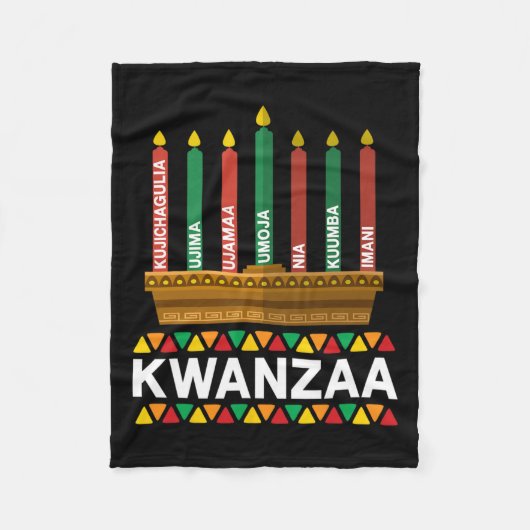 Kwanzaa Principles Kwanzaa Candles Kinara Pan Afri Fleecedecke (Vorderseite)