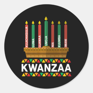 Kwanzaa Principles Kwanzaa Candles Kinara Pan Afri Runder Aufkleber