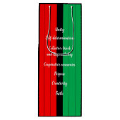 Kwanzaa Principles Red Black Green Stripes Pattern Geschenktüte Für Weinflaschen (Vorderseite)