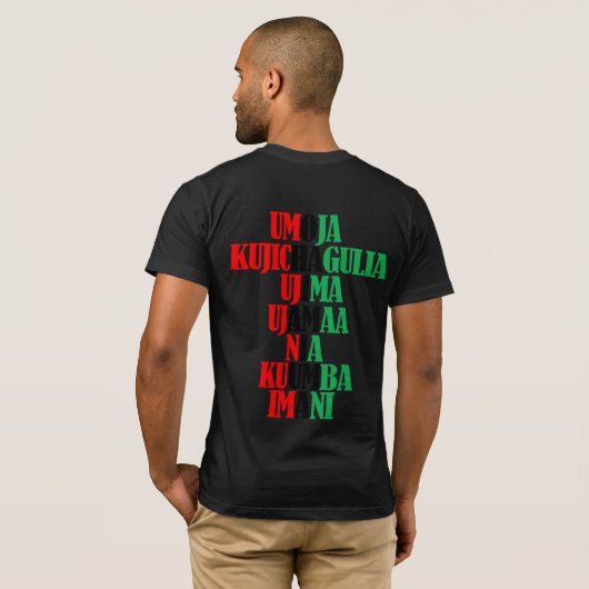 Kwanzaa Principles Red Black Green Text T-Shirt (Schwarz voll)