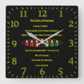 Kwanzaa Principles Square Wall Clock Quadratische Wanduhr (Vorderseite)