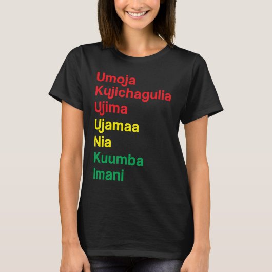 Kwanzaa Principles T-Shirt (Vorderseite)