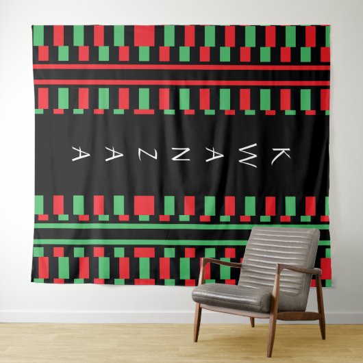 Kwanzaa Red Black Green Celebration Wandteppich (Beispiel (Horizontal))