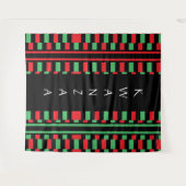 Kwanzaa Red Black Green Celebration Wandteppich (Vorderseite (Horizontal))