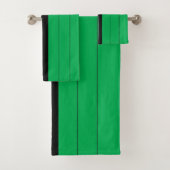 Kwanzaa Red Black Green Kinara Striptes Muster Badhandtuch Set (Insitu)