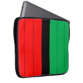 Kwanzaa Red Black Green Kinara Striptes Muster Laptopschutzhülle (Vorne Rechts)