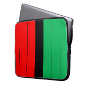 Kwanzaa Red Black Green Kinara Striptes Muster Laptopschutzhülle (Vorderseite Links)