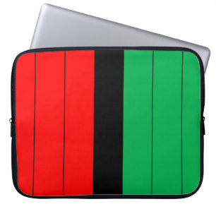 Kwanzaa Red Black Green Kinara Striptes Muster Laptopschutzhülle