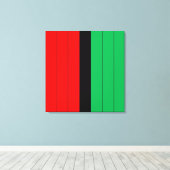 Kwanzaa Red Black Green Kinara Striptes Muster Leinwanddruck (Insitu (Holzboden))