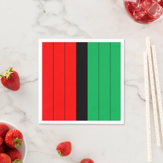 Kwanzaa Red Black Green Kinara Striptes Muster Serviette (Beispiel)