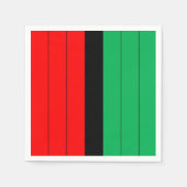 Kwanzaa Red Black Green Kinara Striptes Muster Serviette (Vorderseite)