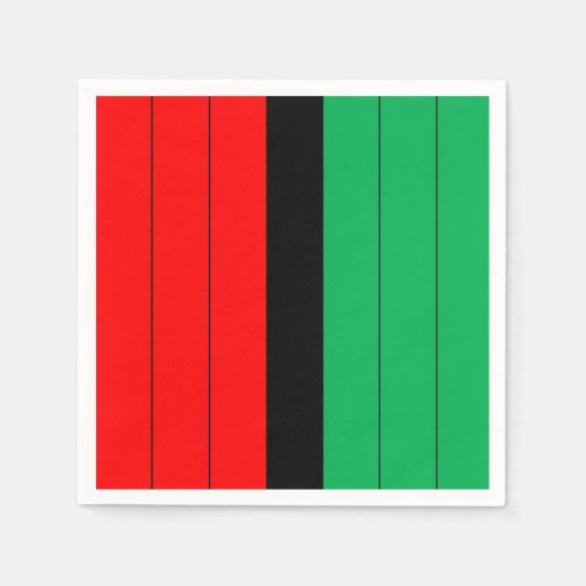 Kwanzaa Red Black Green Kinara Striptes Muster Serviette (Vorderseite)