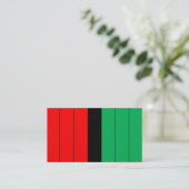 Kwanzaa Red Black Green Kinara Striptes Muster Visitenkarte (Stehend Vorderseite)