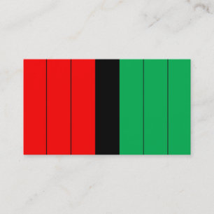 Kwanzaa Red Black Green Kinara Striptes Muster Visitenkarte