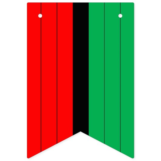 Kwanzaa Red Black Green Kinara Striptes Muster Wimpelkette (Zweite Fahne)
