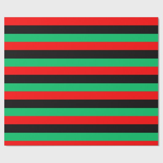 Kwanzaa Red Black Green Stripes Geschenkpapier (Flach)