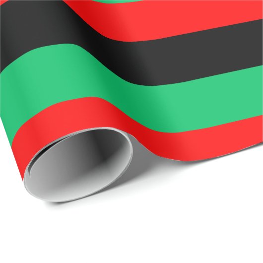 Kwanzaa Red Black Green Stripes Geschenkpapier (Rolleneckpunkt)