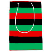 Kwanzaa Red Black Green Stripes Mittlere Geschenktüte (Vorderseite)