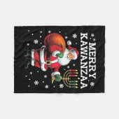 Kwanzaa Santa Seven Candles Afro Fleecedecke (Vorderseite (Horizontal))