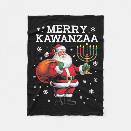 Kwanzaa Santa Seven Candles Afro Fleecedecke (Vorderseite)